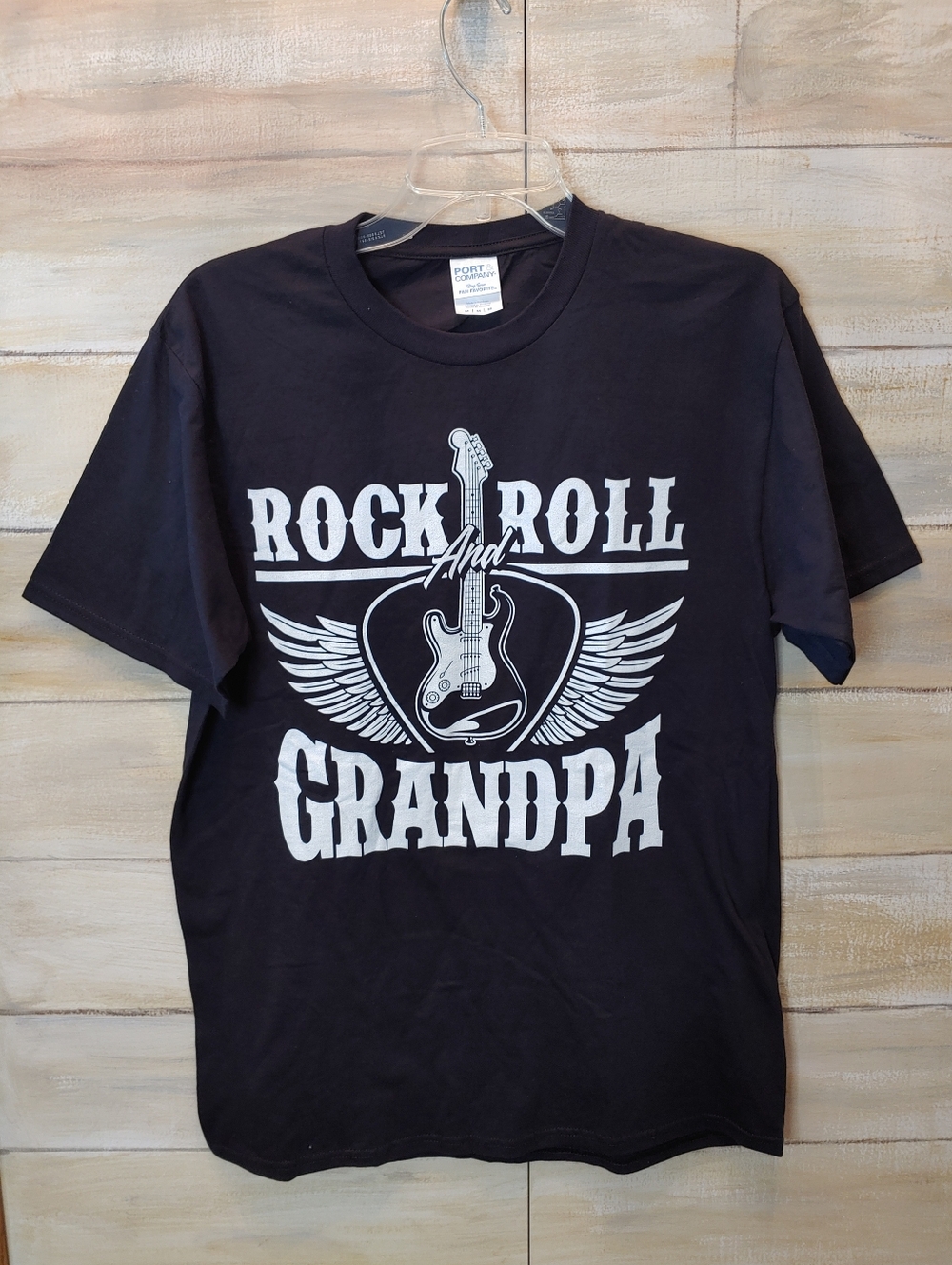 Port &Co. Streetwear Men rock & roll Grandpa black short sleeve Shirt medium y2k